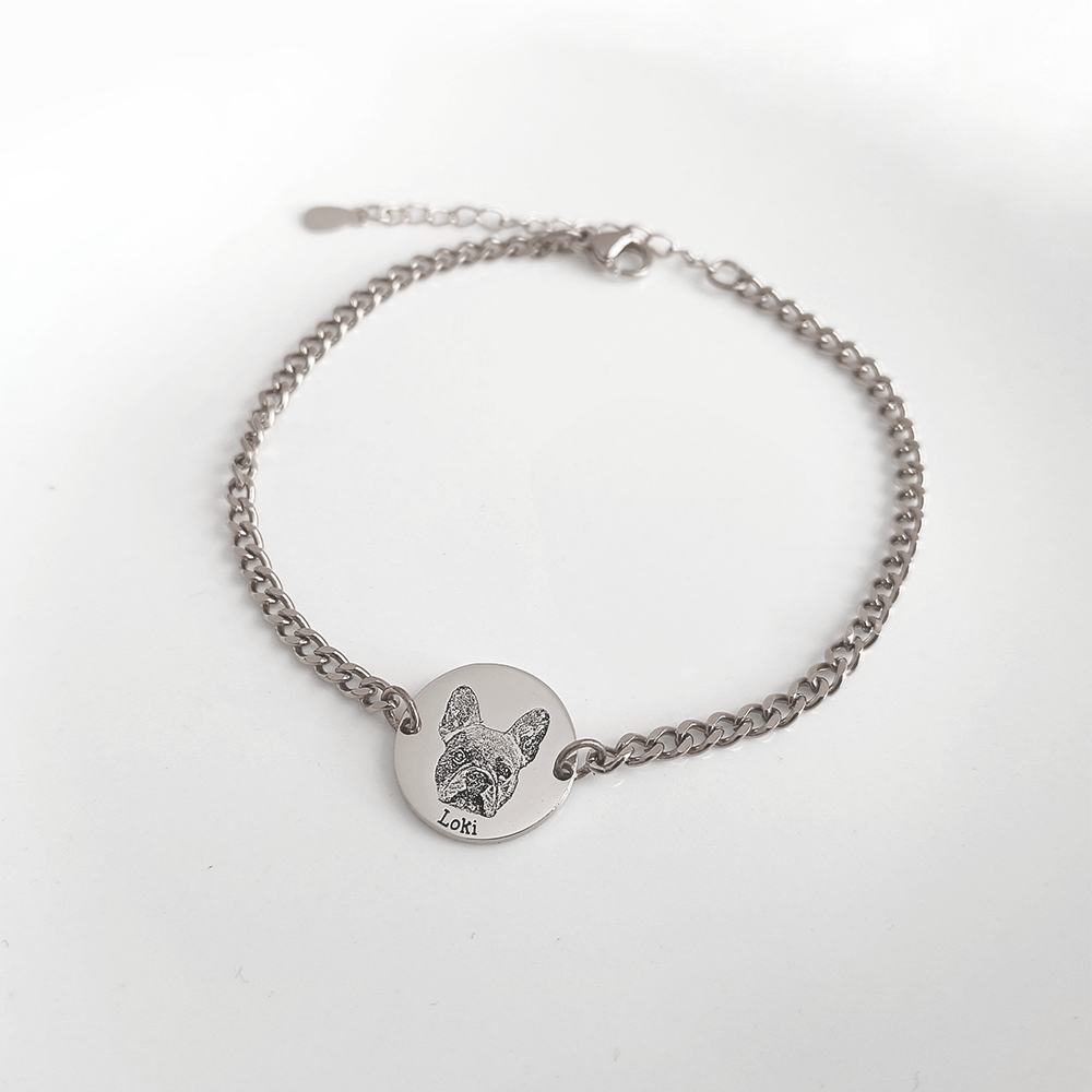 Bracelet avec visage d'animal de compagnie