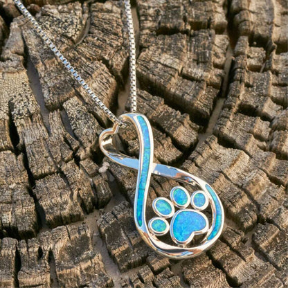 Collar Opal Infinity Love Paw