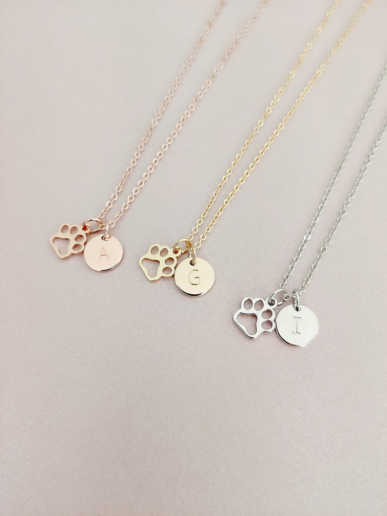 Personalized Paw necklace with initials