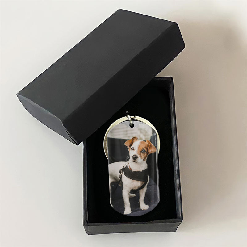 Llavero personalizado en memoria de un perro - Once By My Side Forever In My Heart